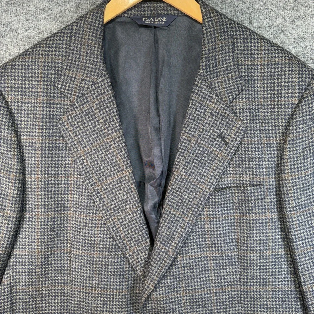 Jos. A. Bank Executive Collection Blazer Mens 44R Blue Lambswool‎ Herringbone